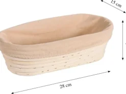 Kesper Gärkörbchen Rattan mit Stoffeinlage Oval Natur 28 x 15 cm