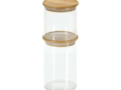 Kesper Vorratsglas Bambusdeckel 800 ml Rund Transparent