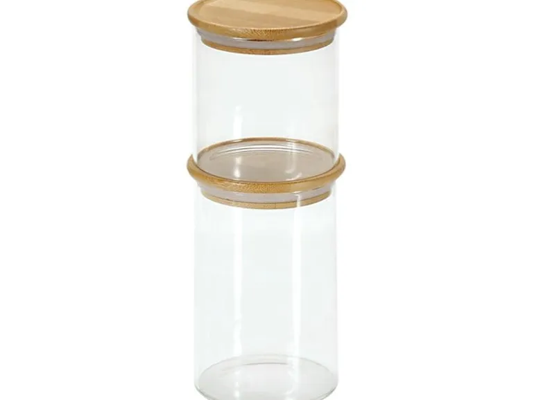 Kesper Vorratsglas 1.2 l mit Bambusdeckel Transparent Braun