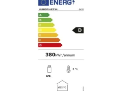Kibernetik Getränkekühlschrank GK70 69 l, 4 - 12 °C, Glastür, Schwarz