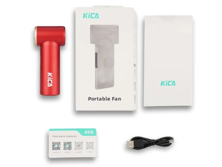 KiCA Jet Fan Mini-Handventilator Rot