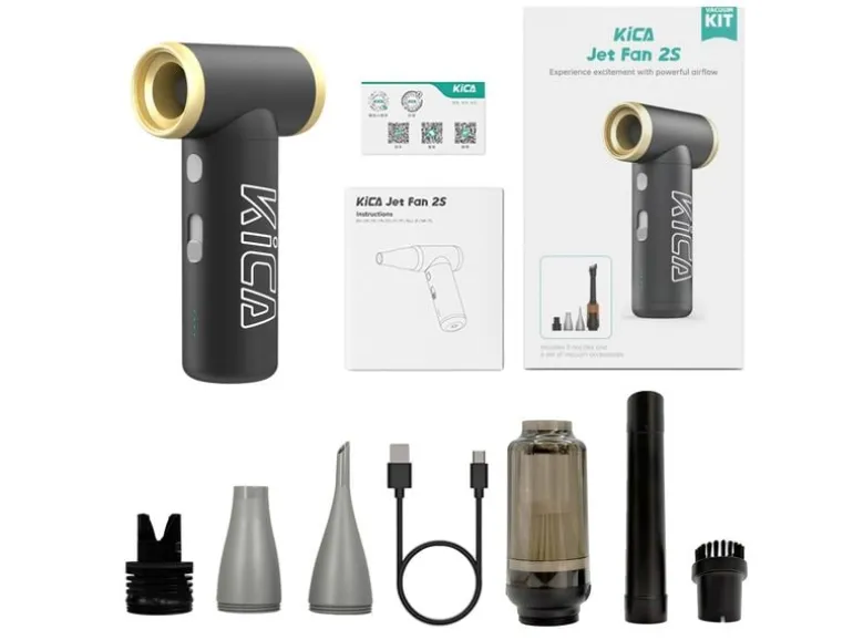 KiCA Jet Fan 2S Vacuum Kit mit Staubsaugadapter Schwarz