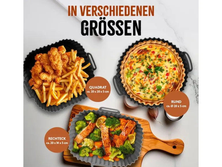 KitchBo Silikonform, 20 x 20 x 6.3 cm, Schwarz / Grau
