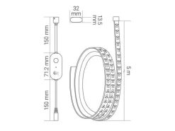 KnockautX LED Stripe RGBCW ZigBee 3.0 mit Bridge, 12 V, 5 m