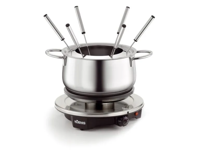 Koenig Fleischfondue-Set Bourguignonne/ Chinoise 8 Teile, Silber
