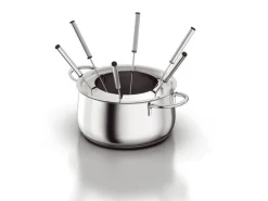 Koenig Fleischfondue-Set Bourguignonne/ Chinoise 8 Teile, Silber