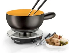 Koenig Käsefondue-Set B02179 8 Teile, Anthrazit/Goldgelb