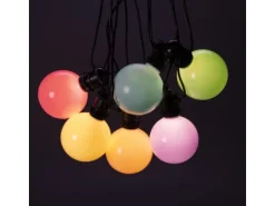 Konstsmide Lichterkette Solar Globe, 10 LEDs, Mehrfarbig