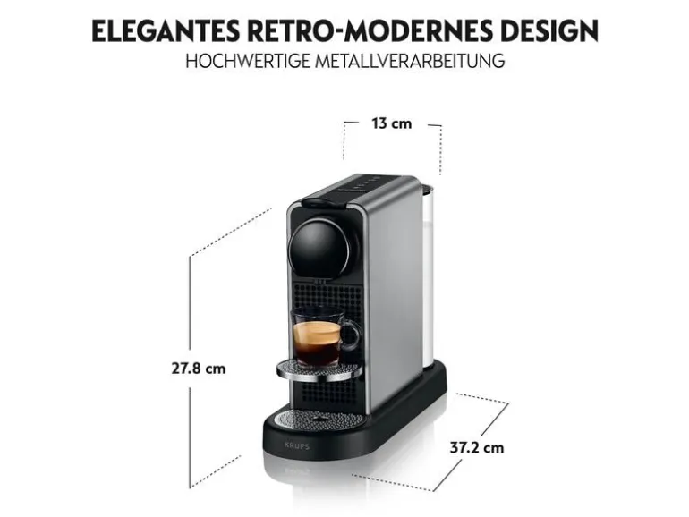 Krups Kaffeemaschine Nespresso CitiZ Platinum Schwarz/Titanium