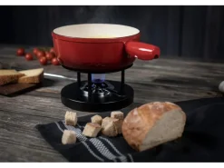 Kuhn Rikon Käsefondue-Set Induktion 9 Teile, Schwarz/Rot