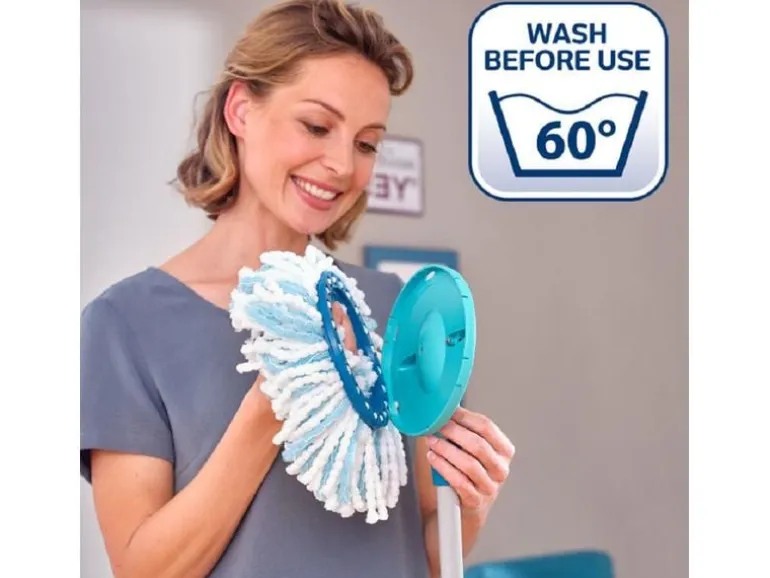 Leifheit Ersatzkopf Mop Clean Twist Disc Mop Weiss/Türkis