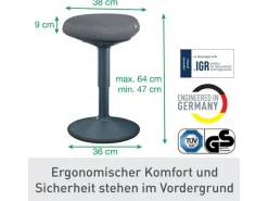 Leitz Ergo Active Sitzhocker Dunkelgrau