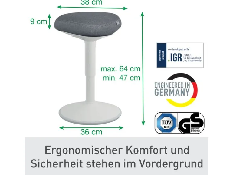 Leitz Ergo Active Sitzhocker Hellgrau