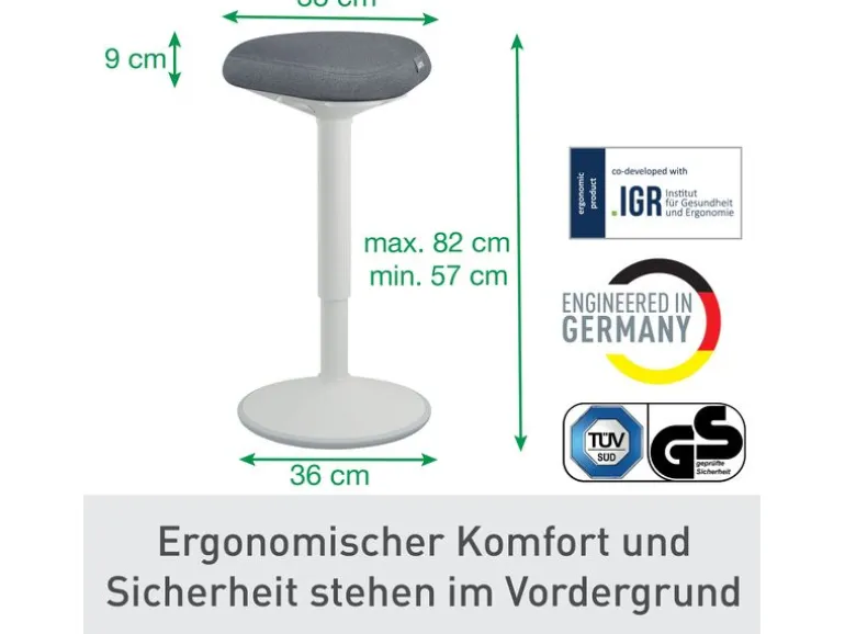 Leitz Ergo Active Stehhocker Hellgrau