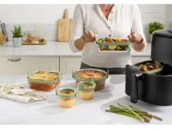 Lékué Backeinsatz Glasbehälter für Air Fryer Rund