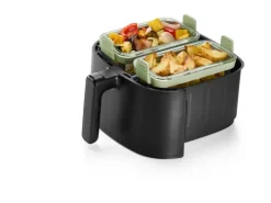 Lékué Backeinsatz Glasbehälter für Air Fryer Rechteckig, 2 Stück