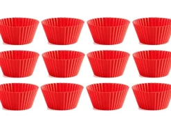 Lékué Muffin Backform Silikon, Rot, 12er Set