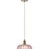 Markslöjd Pendelleuchte KURAGE 1-flammig Eisen Pink/Antikmessing