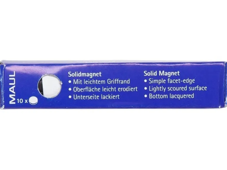 Maul Haftmagnet Solid Ø 15 mm, 150 g, farbig sortiert, 10 Stück