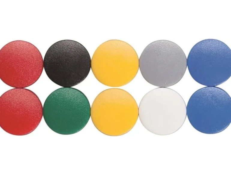 Maul Haftmagnet Solid Ø 15 mm, 150 g, farbig sortiert, 10 Stück