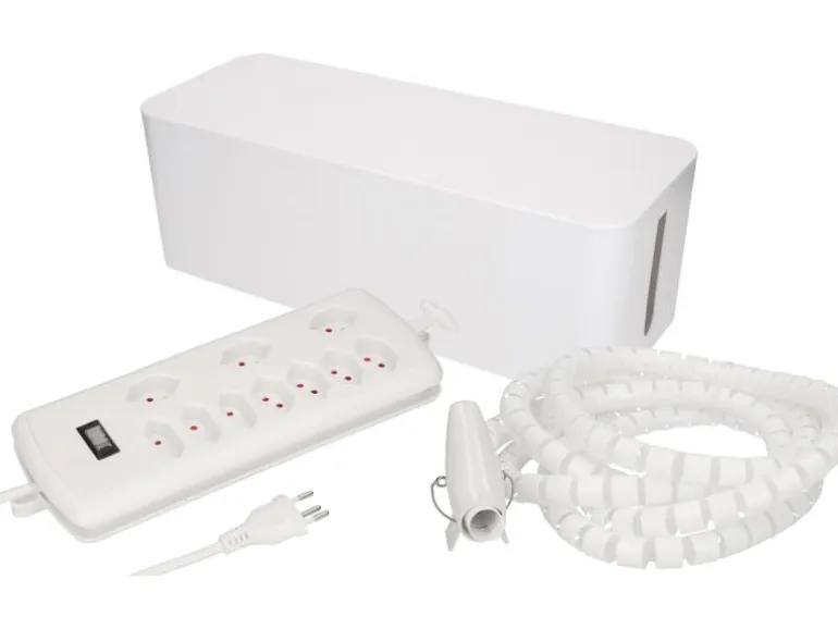 Max Hauri Kabelbox mit Steckerleiste 7x T13 Weiss