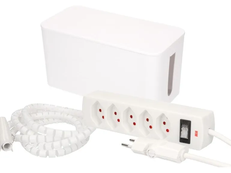 Max Hauri Kabelbox mit Steckerleiste 5x T13 Weiss