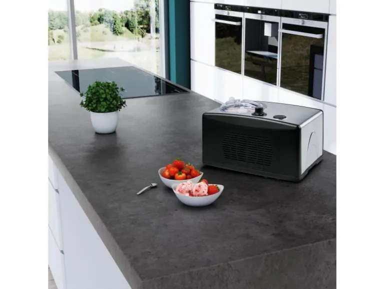 Medion Glacemaschine MD 18387 0.8 l, Schwarz/Silber