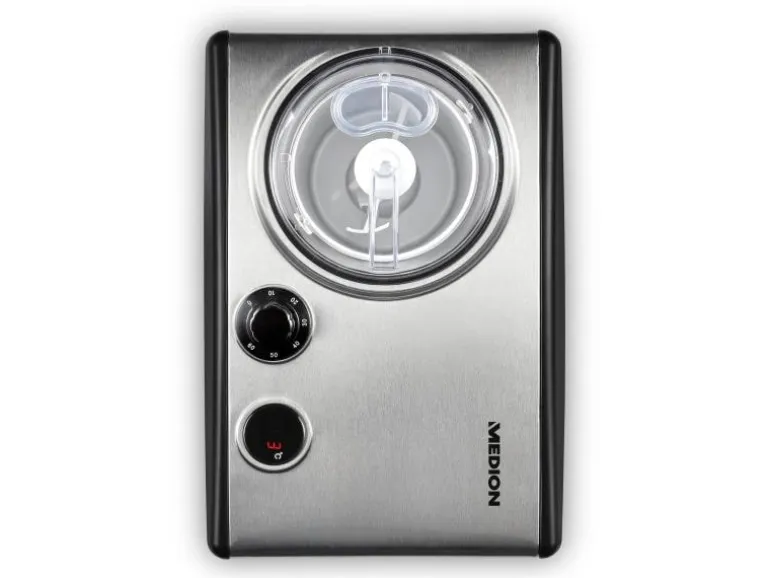 Medion Glacemaschine MD 18387 0.8 l, Schwarz/Silber