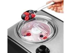 Medion Glacemaschine MD 18387 0.8 l, Schwarz/Silber