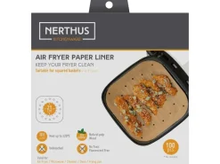 Nerthus Quadratisches Backpapier für Airfryer gelocht 100 Stück
