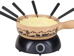 Nouvel Käsefondue-Set Scherenschnitt 8 Teile, Beige