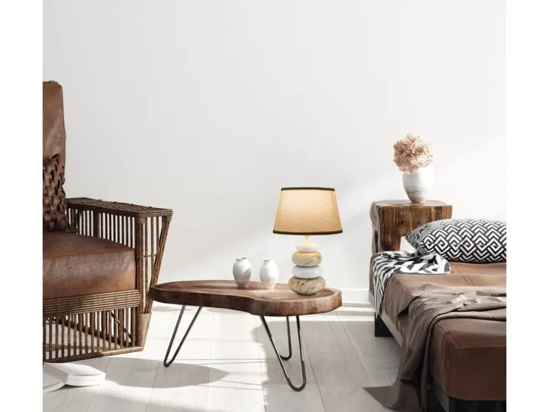 Näve Tischleuchte «Stoney» h: 31 cm Braun
