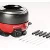 OHMEX Fleischfondue-Set 1000G 7 Teile, Schwarz/Rot