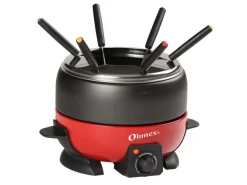 OHMEX Fleischfondue-Set 1000G 7 Teile, Schwarz/Rot