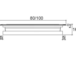 OK-LINE Kabeldurchlass Aluminium eloxiert 80 x 240 x 16 mm