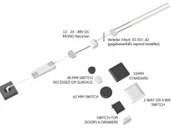 OK-LINE Türkontaktschalter Piezo 12/24 V weiss Kunststoff