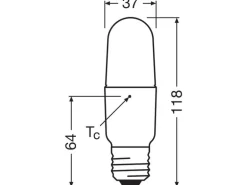 OSRAM Lampe Star CL Stick, 8W, E27 Warmweiss (WW)