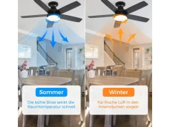 Ozeanos Deckenventilator KBS-44K009 Schwarz