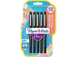 Paper Mate Fineliner Flair Medium 0.7 mm, 5 Stück, Schwarz