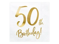Partydeco PartyDeco Servietten 50th Birthday, 20er-Set 33 cm x 33 cm