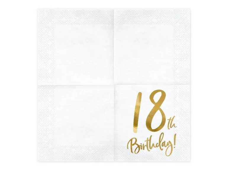 Partydeco PartyDeco Servietten 18th Birthday, 20er-Set 33 cm x 33 cm