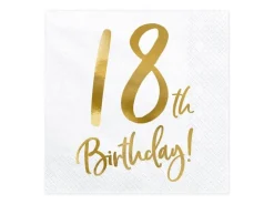 Partydeco PartyDeco Servietten 18th Birthday, 20er-Set 33 cm x 33 cm