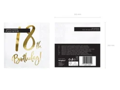 Partydeco PartyDeco Servietten 18th Birthday, 20er-Set 33 cm x 33 cm