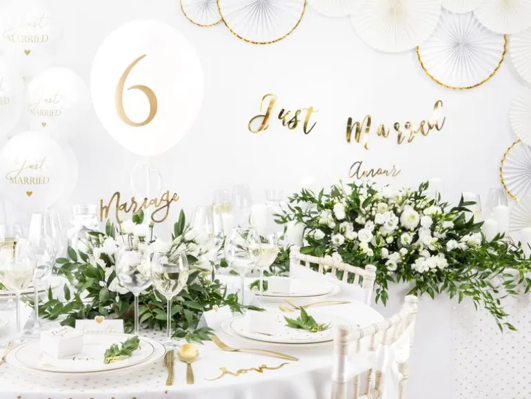 Partydeco Tischdecke Rund, Ø 230 cm, Weiss