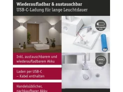 Paulmann Akkuwandleuchte Nyara IP44, Weiss