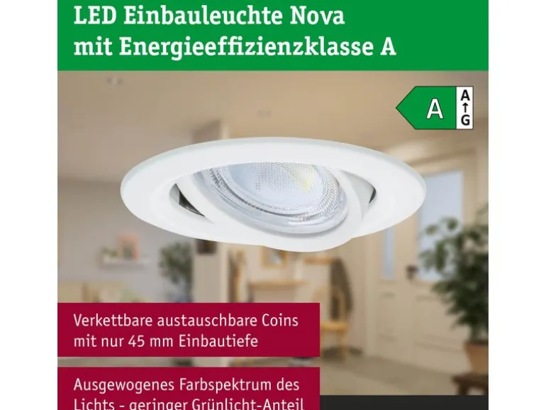 Paulmann Einbauleuchte LED Nova Plus 3-Set Weiss