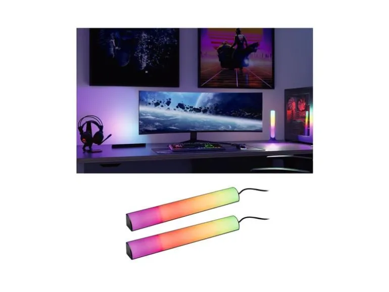 Paulmann EntertainLED Lightbar Dynamic RGB, 30 cm, Schwarz, 2er Set