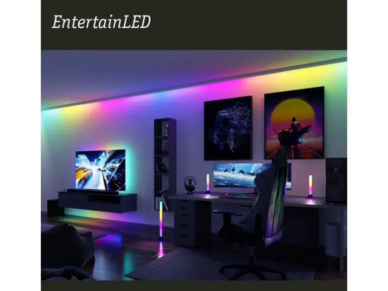 Paulmann EntertainLED Lightbar Dynamic RGB, 30 cm, Schwarz, 2er Set