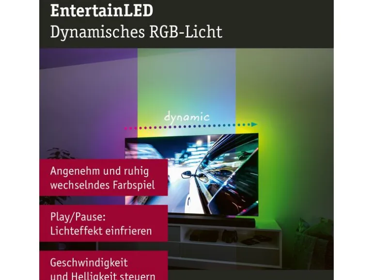 Paulmann EntertainLED USB Strip TV-Beleuchtung RGB+, 65"
