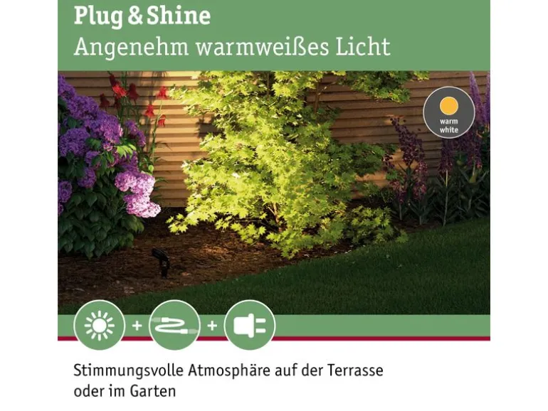 Paulmann Gartenspot Plug & Shine Sting 100° 3000 K, Basisset